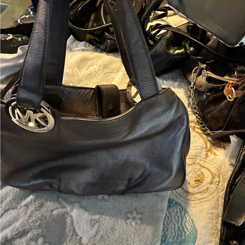 Michael Kors Black Leather Shoulder Bag